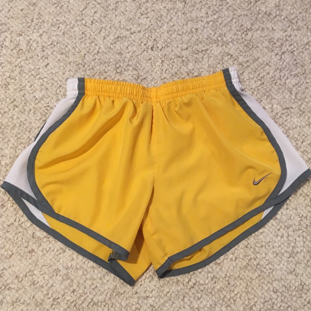Girls Yellow Nike Shorts